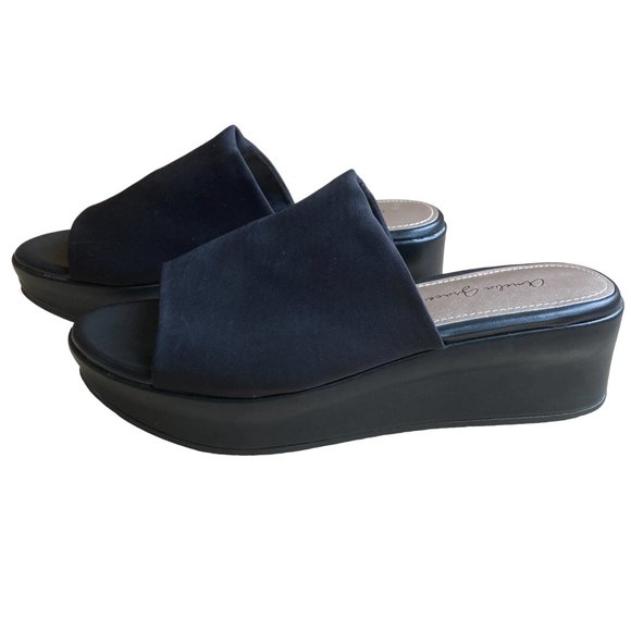 NWOT Amelia Grace Y2K Wedge Open Toe 90s Platform Slinky Slides Sandals-9 - Picture 1 of 13